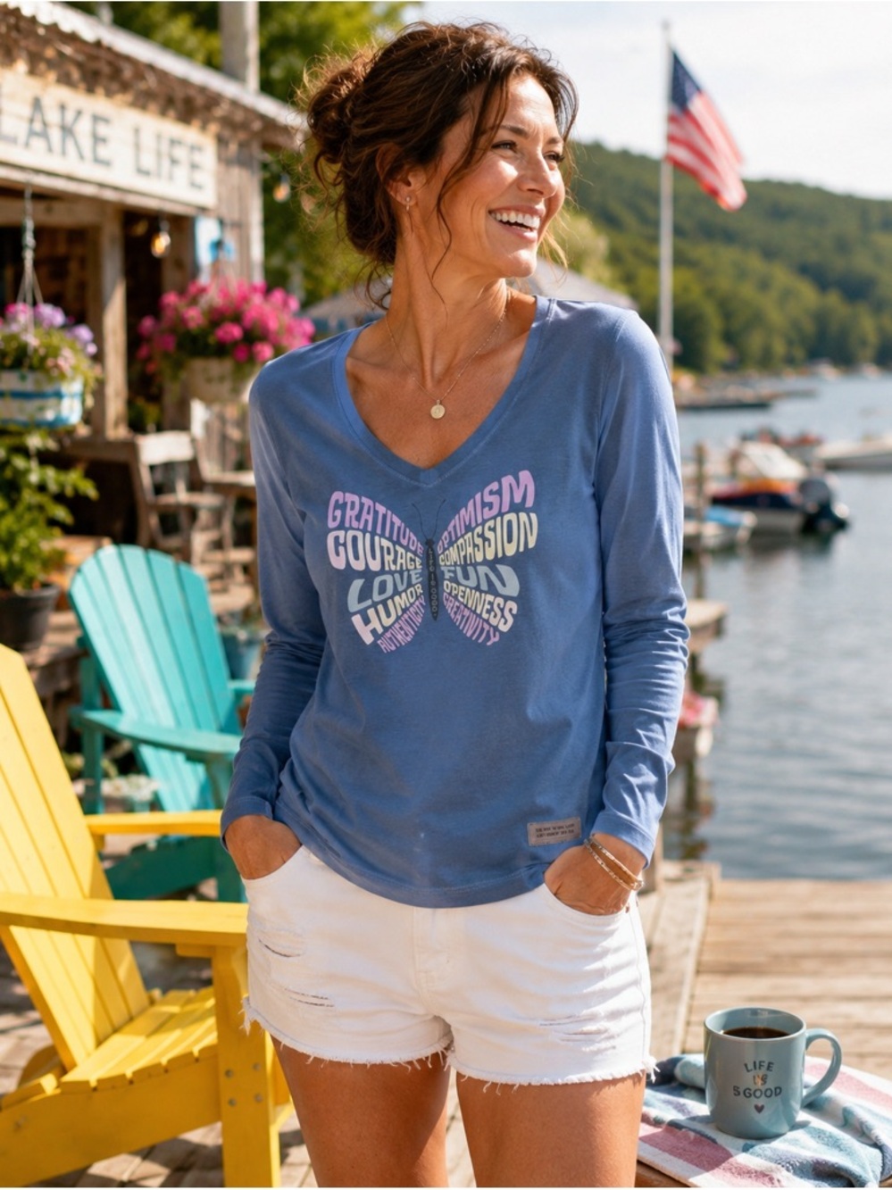 Life Is Good Crusher Women’s Long Sleeve Graphic Tee